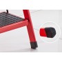 Scară pliabilă metalică, 4 trepte, antiderapantă, compactă, roșie