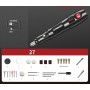 Mini-freză electrică ARIDOO, 27 accesorii, viteză reglabilă 5.000–20.000 rpm – pentru gravură, tăiere, șlefuire și polizare