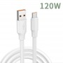 Cablu Python USB-C 120W – Încărcare Super Rapidă și Transfer de Date, Construcție Îngroșată, Alb
