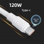 Cablu Python USB-C 120W – Încărcare Super Rapidă și Transfer de Date, Construcție Îngroșată, Alb