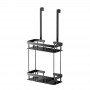 Raft suspendat pentru duș cu două niveluri, 60.5x29.5x13.5 cm, Negru.