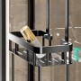 Raft suspendat pentru duș cu două niveluri, 60.5x29.5x13.5 cm, Negru.