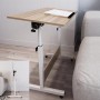 Masa laptop reglabila cu blat din  lemn, mini birou cu roti, ajustabila, 80*40 cm, Nuc