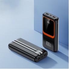Powerbank 20.000 mAh – 2 porturi USB, Type-C, Lightning, lanternă integrată, încărcare rapidă PD/QC. Negru Powerbank 20.000 mAh – 2 porturi USB, Type-C, Lightning, lanternă integrată, încărcare rapidă PD/QC. Negru
