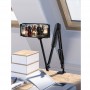 Suport metalic flexibil pentru telefon sau tabletă, cu prindere reglabilă, cu 3 segmente, înălțime max. 1 m – Negru
