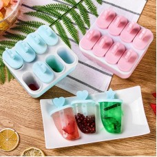Set 8 Forme colorate  pentru Înghețată –  Plastic Alimentar, Reutilizabile, 12,5x11,5x7cm
