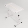 Masa laptop reglabila cu blat din  lemn, mini birou cu roti, ajustabila, 80*40 cm, Alb