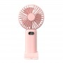 Ventilator portabil pliabil, wireless, cu 5 trepte de viteză, suport telefon, USB, baterie reîncărcabilă 1200 mAh, silențios, Roz