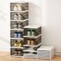 Organizator Pantofi 3 Niveluri, Plastic Negru Transparent , Ventilat, Gri – Depozitare Eficientă pentru Încălțăminte și Accesorii Organizator Pantofi 3 Niveluri, Plastic Negru Transparent , Ventilat, Gri – Depozitare Eficientă pentru Încălțăminte și Accesorii