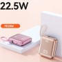 Powerbank universal 20.000 mAh cu cablu integrat, două ieșiri (Type-C și Lightning) și port unic de încărcare Type-C. Auriu