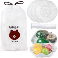 Set 100 pungi de protectie de unica folosinta tip capac, elastice, tip capac, universale. Trasparente