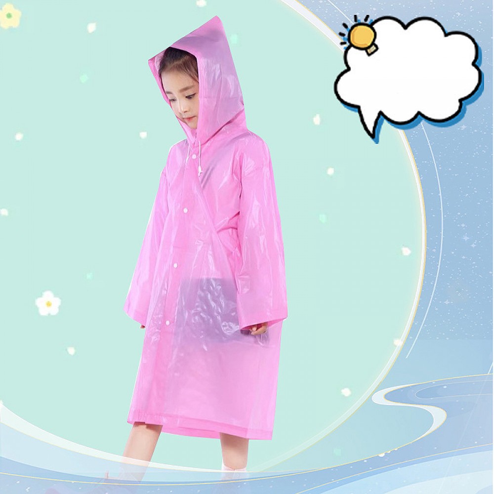 Pelerină de ploaie copii EVA, impermeabilă, ușoară, cu glugă și închidere cu capse – Mărime universală 90-150 cm. Roz Transparent. Pelerină de ploaie copii EVA, impermeabilă, ușoară, cu glugă și închidere cu capse – Mărime universală 90-150 cm. Roz Transparent.