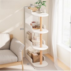 Etajeră cu 4 rafturi, design modern, alb cald, 48×30×103 cm – ideală pentru organizare în living, dormitor, birou sau hol