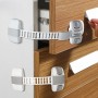 Set 2 blocatoare de siguranță flexibil pentru dulapuri și sertare – protecție pentru copii, ușor de montat, gri