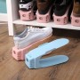 Set 2 bucati organizatoare pentru incaltaminte, inaltime ajustabila, plastic,albastra