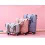 Geantă de voiaj pliabilă cu roți și mâner telescopic, 36–55L, culoare roz — practică, încăpătoare și ușor de transportat