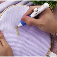 Set unelte broderie, Pix de broderie cu 3 ace ajustabile 1.3mm, 1.6mm, 2.2mm, plastic, 13x2cm