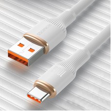 Cablu USB A– Type-C Romoss, 100 W, pentru încărcare rapidă – fiabil, rezistent și compatibil, 1,2 m, Alb.