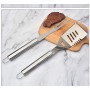 Set 3 ustensile de grătar, inox, clește + paletă + furculiță, 48 cm, mânere ergonomice, argintiu