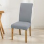 Husă elastică pentru scaun cu spătar, gri, material tip mătase, lavabilă