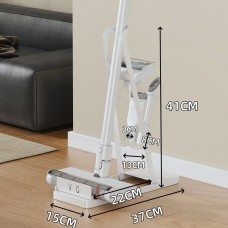 Suport pentru aspirator vertical si accesorii, din metal, 41 x 37 x 15 cm, alb.