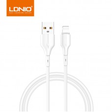 Cablu USB – Lightning LDNIO, 25 W, 1m, pentru iPhone 5–14, încărcare rapidă, alb.