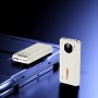 Powerbank 10000mAh, 4 x USB, Încărcare Rapidă 22.5W, QC3.0, Cu LED-uri, Roz pal