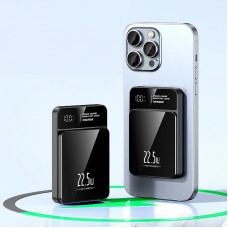 Powerbank stilat cu MagSafe – 5000 mAh, încărcare wireless 15W, design compact. Negru