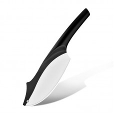 Cuțit Ergonomic cu Lamă Curbată 32,5 cm, Oțel Inoxidabil– Design Modern Alb-Negru, Ideal pentru Feliere și Tocare