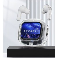 Căști Air Max True Wireless Bluetooth 5.4 – Ecran LCD Color Tactil, Reducere Zgomot, Autonomie Extinsă, Alb, Sport & Gaming