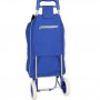 Cărucior de cumpărături pliabil cu structură metalică – 25 kg, husă textilă detașabilă și lavabilă. Albastru deschis