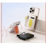 Power Bank Magnetic Wireless 10000 mAh – Încărcare Rapidă 22,5W, Afișaj LED, Suport Integrat, Alb cu Portocaliu