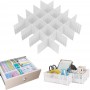 Set 8 Separatoare pentru Organizare Sertare, Ajustabile Manual, PVC, Fum Alb