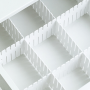 Set 8 Separatoare pentru Organizare Sertare, Ajustabile Manual, PVC, Fum Alb