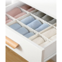 Set 8 Separatoare pentru Organizare Sertare, Ajustabile Manual, PVC, Fum Alb