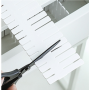 Set 8 Separatoare pentru Organizare Sertare, Ajustabile Manual, PVC, Fum Alb