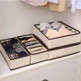 Organizator de lenjerie pentru dulap, sertar. Set 4 buc, Bej