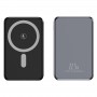 Powerbank Magnetic MagSafe 5000mAh, Încărcare Wireless 15W, USB-C PD 22.5W, Compact, Fixare Magnetică Puternică. Negru cu gri