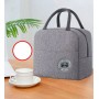 Geantă Termo Compactă pentru Prânzuri, 22x13x19 cm, gri - cu Folie Izolantă, Buzunar cu Fermoar, Manere Confortabile