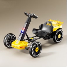 Kart electric pentru copii, 12V, cu telecomandă, lumini și sunete, 8 km/h, vârstă 2–6 ani, galben