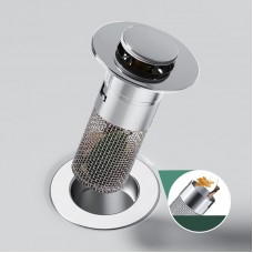 Dop pentru chiuveta, Ventil lavoar, filtru de drenaj pentru baie, bucatarie, argintiu, 3*8cm, 34-40mm.Plastic
