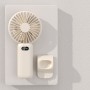 Ventilator portabil pliabil, wireless, cu 5 trepte de viteză, suport telefon, USB, baterie reîncărcabilă 1200 mAh, silențios, bej
