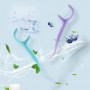 Set 200 Bucăți Ață Dentară cu Scobitoare Pesitro – Aromă de Mentă & Afine, Ambalaj Verde și Mov