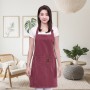 Șorț de bucătărie sau gratar din bumbac, cu buzunare, 70x75 cm, rosu cu model în dungi