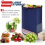 Cărucior de cumpărături pliabil cu 6 roți pentru urcarea scărilor – husă impermeabilă, 102x40x20 cm, Albastru cu model.