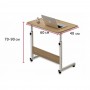 Masa laptop reglabila cu blat din  lemn, mini birou cu roti, ajustabila,  60*40 cm, Alb