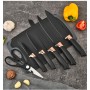 Set 19 Ustensile de Bucătărie – Silicon Alimentar, Cuțite și Organizator Inclus, Negru