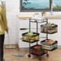 Etajeră Rotativă cu 4 compartimente pe Roți – Organizare Compactă și Elegantă