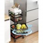 Etajeră Rotativă cu 4 compartimente pe Roți – Organizare Compactă și Elegantă