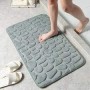 Set 2  covorașe 3-D antiderapante pentru baie și toaletă, 50x80 si 50x40– model cu textură de pietre marine, gri inchis
